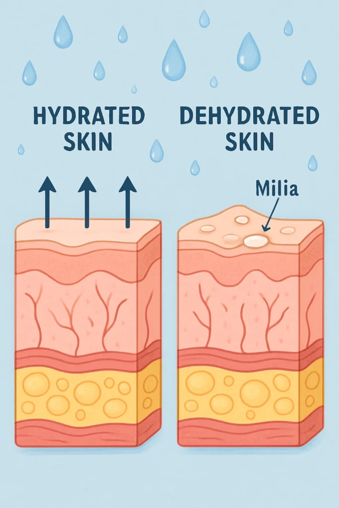 The importance of hydration and milia production Chigwell